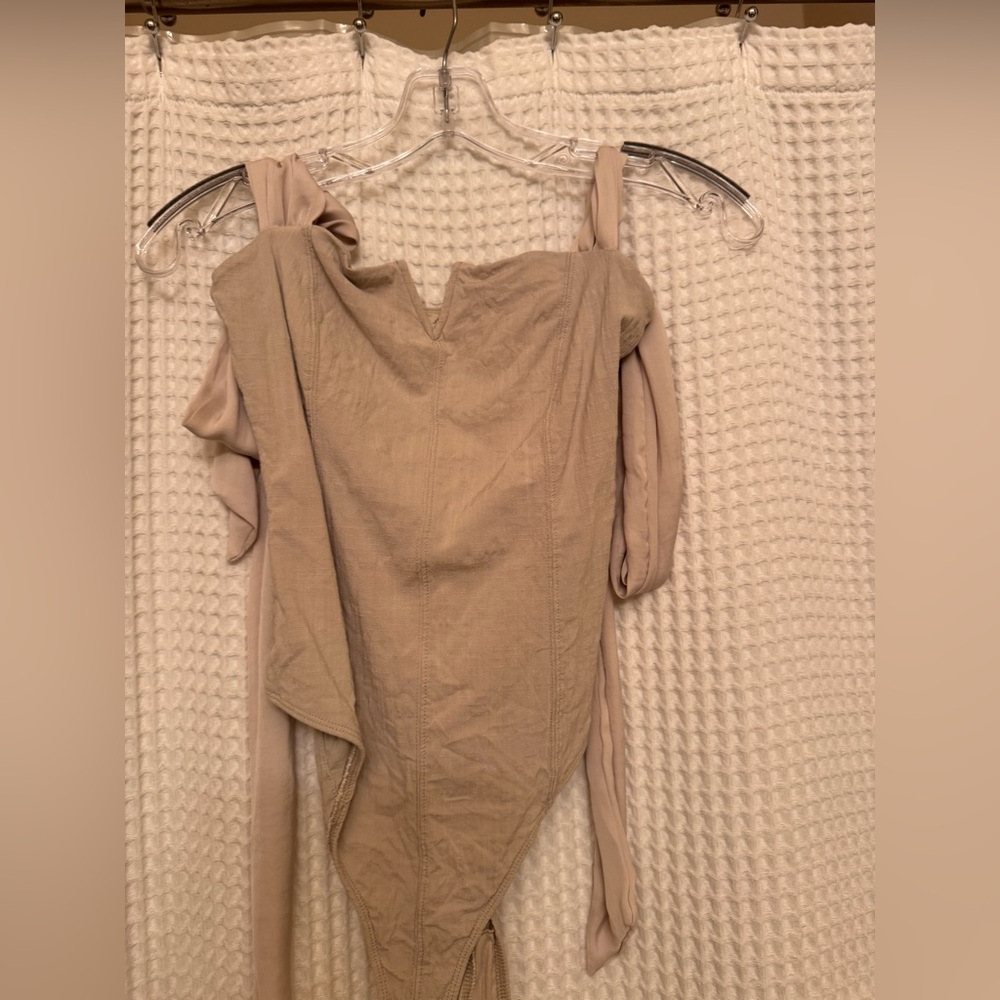 Free People Cream Strapless Top